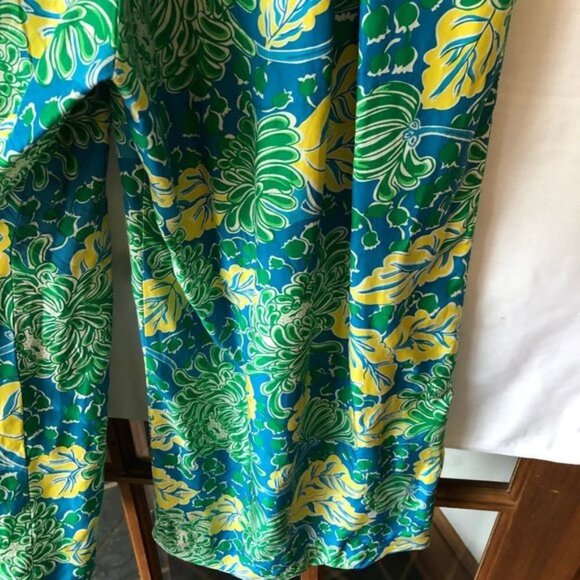 LILLY PULITZER Silk Wide Leg Romper Small 8-10 Vintage Botanical Print - Picture 12 of 17